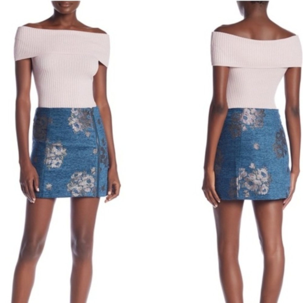 Free People | Floral Jacquard Woven Mini Skirt
